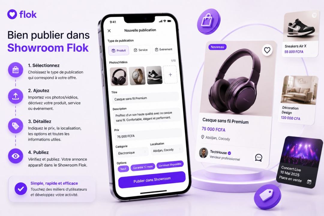 Bien publier un produit, service ou événement dans le showroom